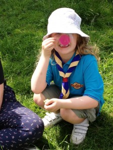 Girl Beaver with a flower