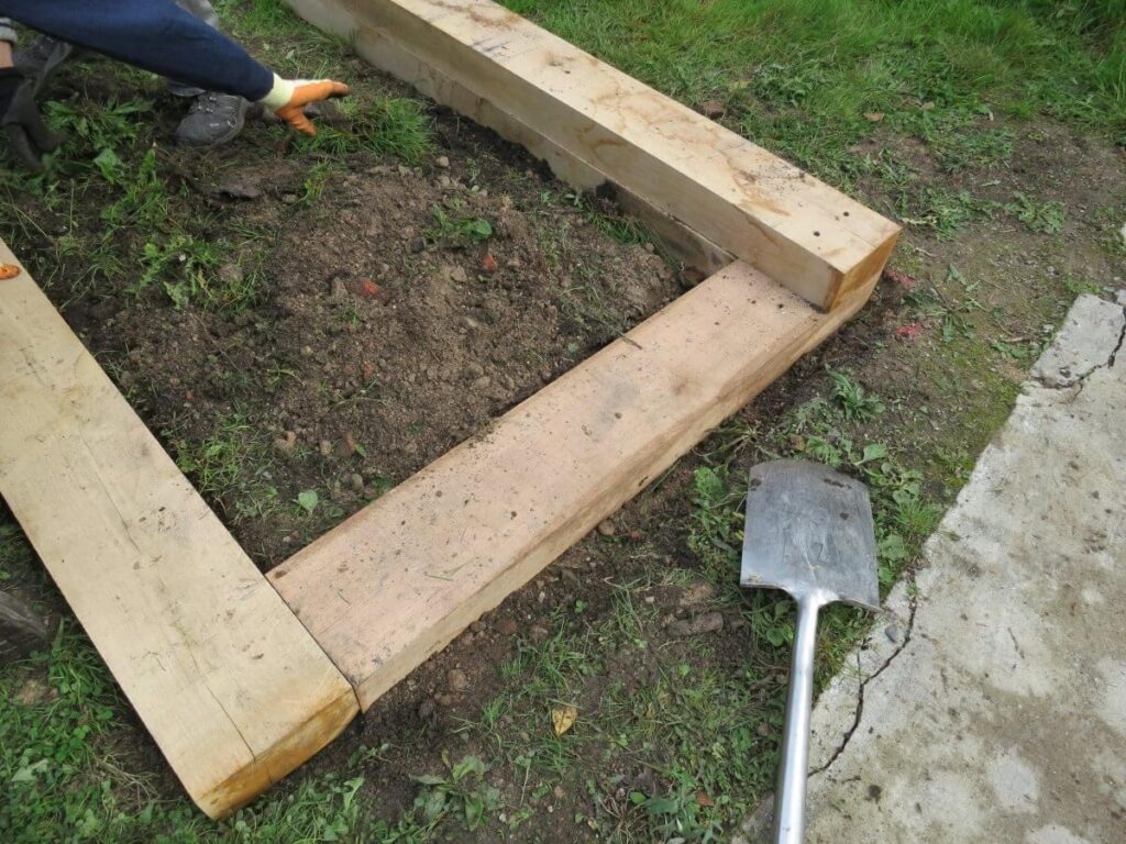 First level of one of the beds laid out.