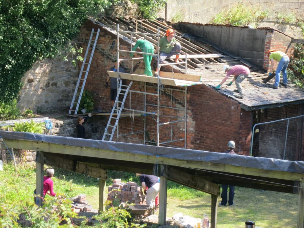 Demolition of Triangle lean-tos in August 2014