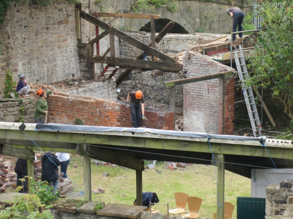 Demolition of Triangle lean-tos in August 2014