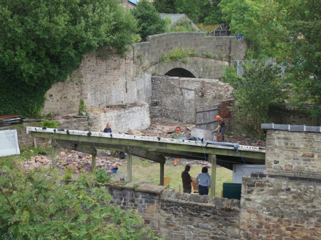 Demolition of Triangle lean-tos in August 2014