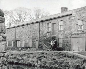 Joe Johnson and daughter Annie outside Anthony Fox’s cottage