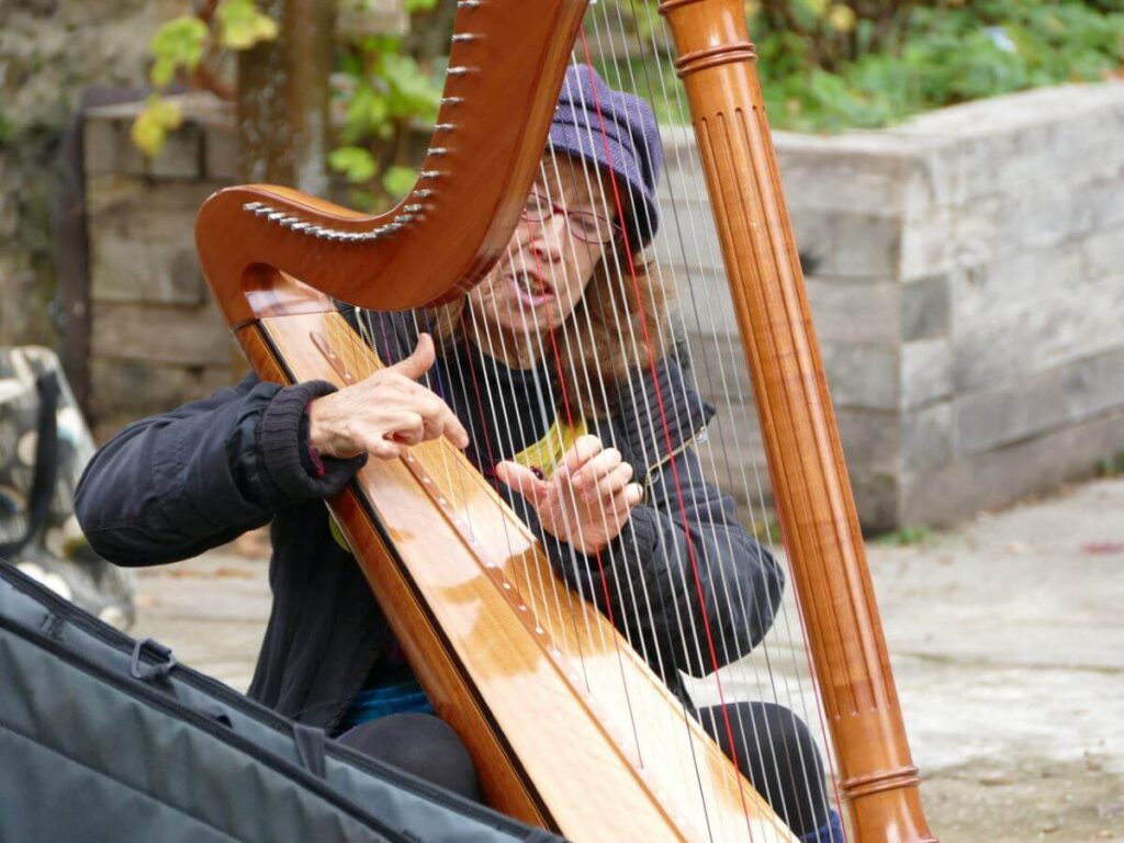 Musicians playing at the Triangle during the October 2022 music festival