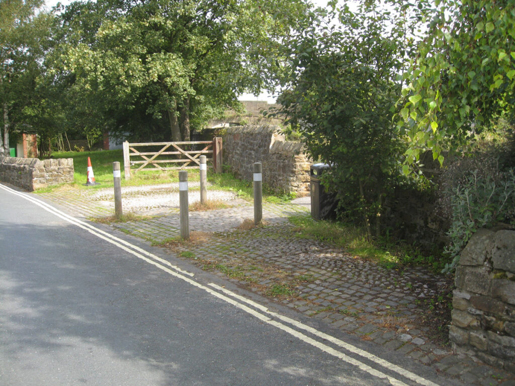 View from Aldcliffe Road entrance looking at gate