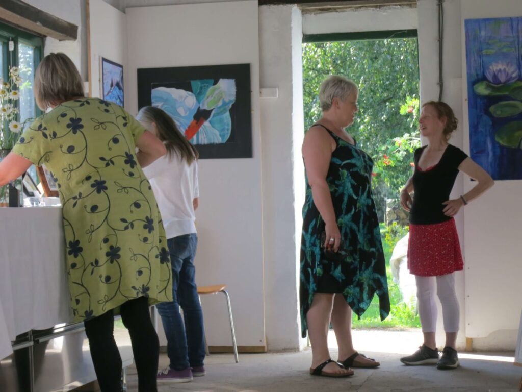 People attending the Triangle Art Exhibition, August 2019 