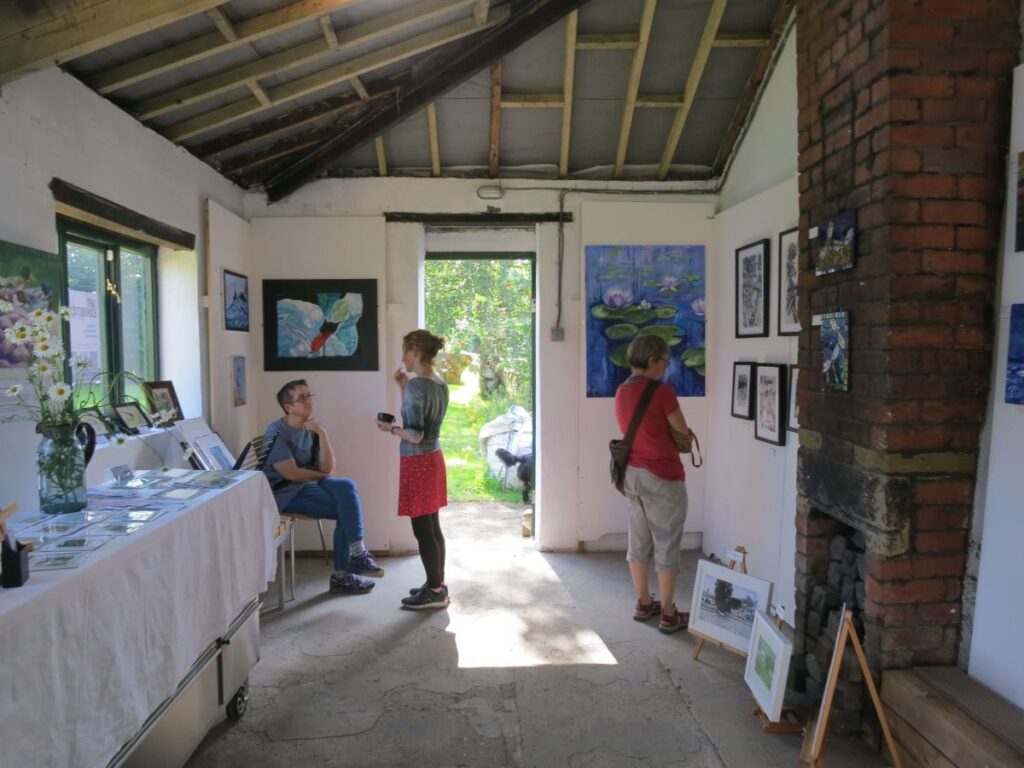 People attending the Triangle Art Exhibition, August 2019 