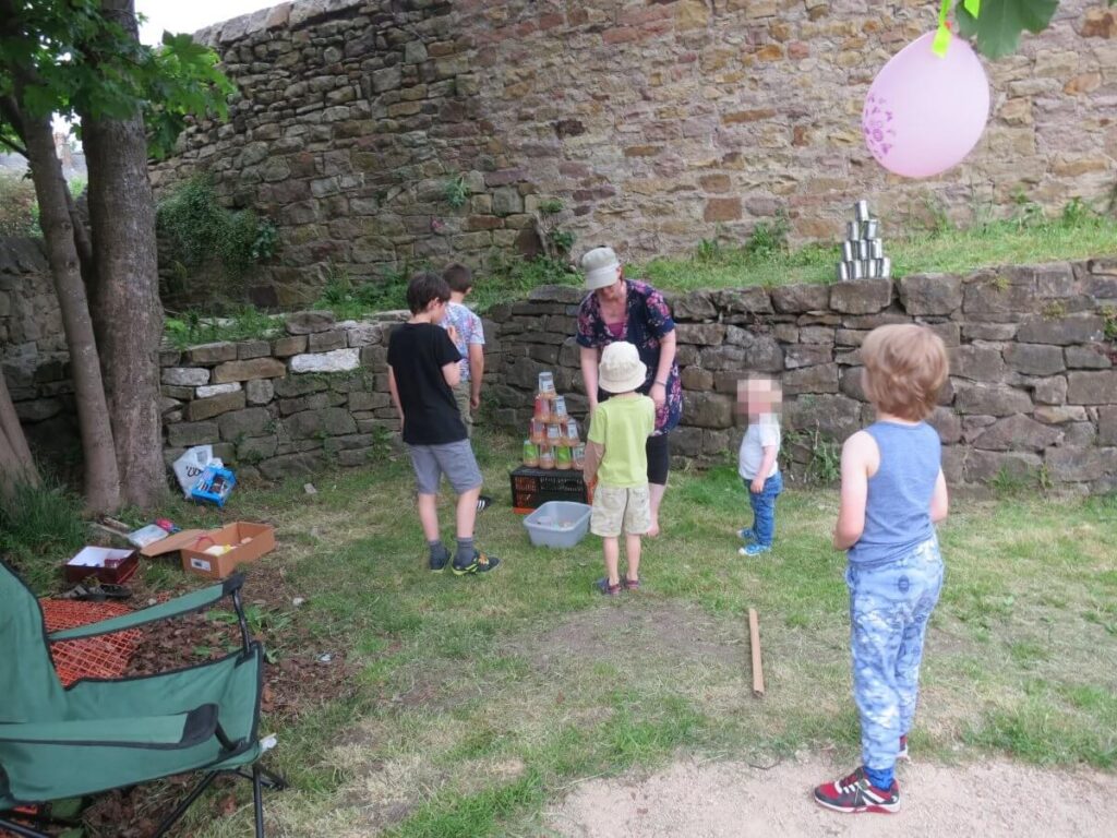 Scene with people attending the Spring Fair at the Triangle