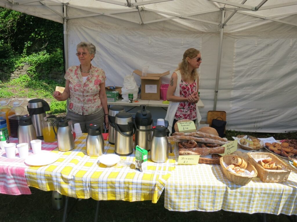 People attending the summer fair at the Triangle