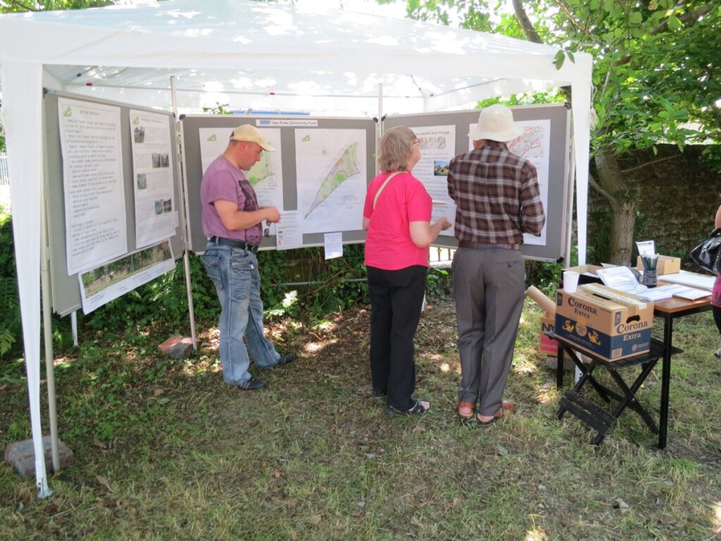 People attending the summer fair at the Triangle