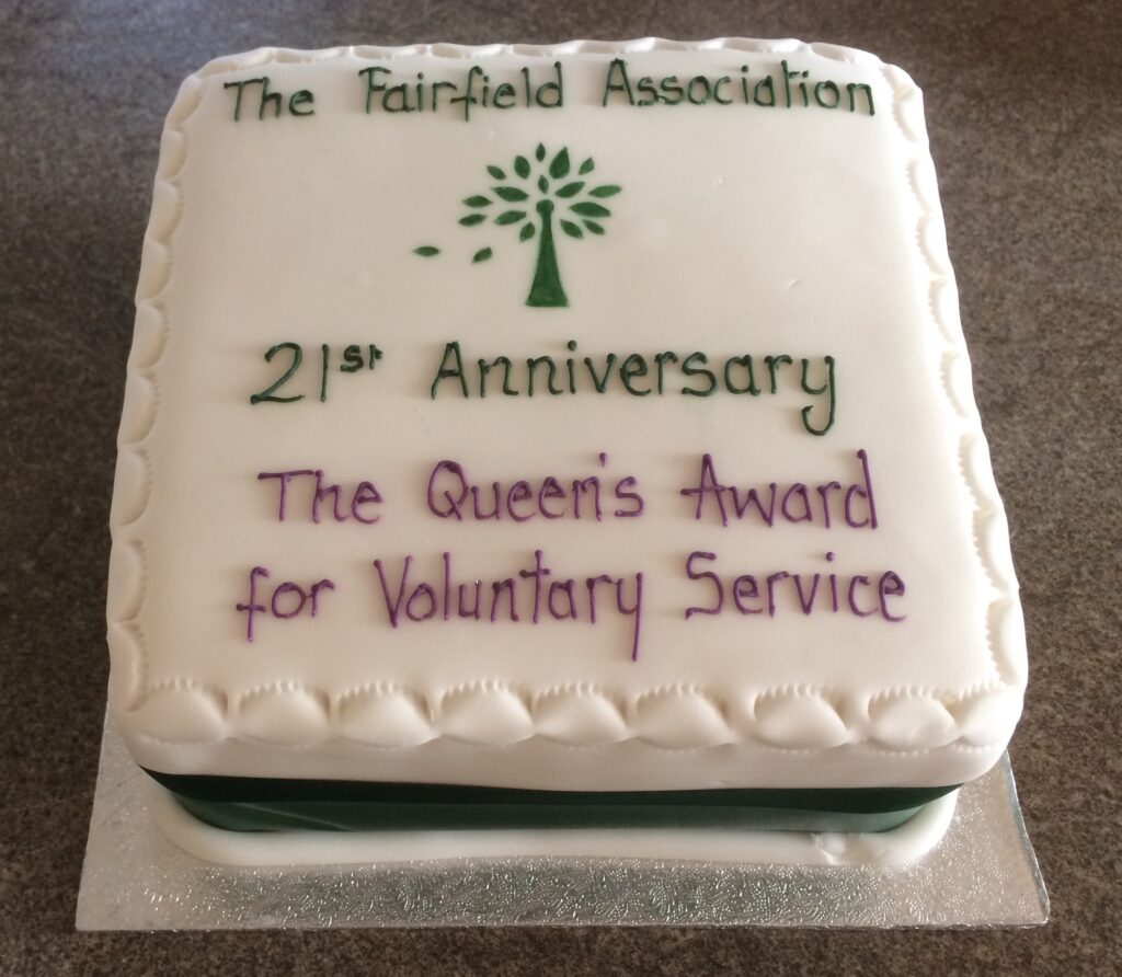 Queens Award for Voluntary Service celebration cake